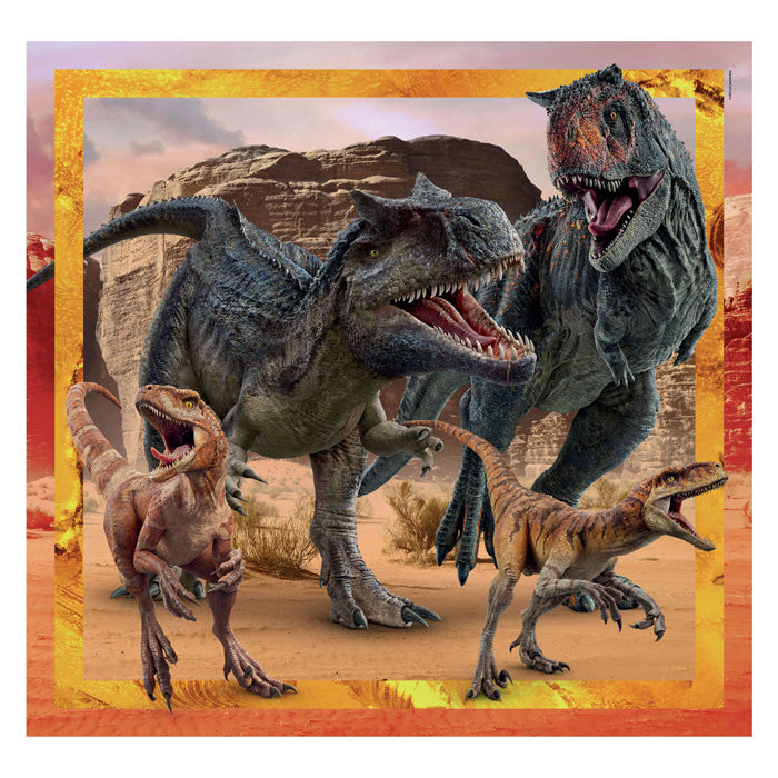 Clementoni legpuzzel superkleur vierkant jurassic world, 3x48st.