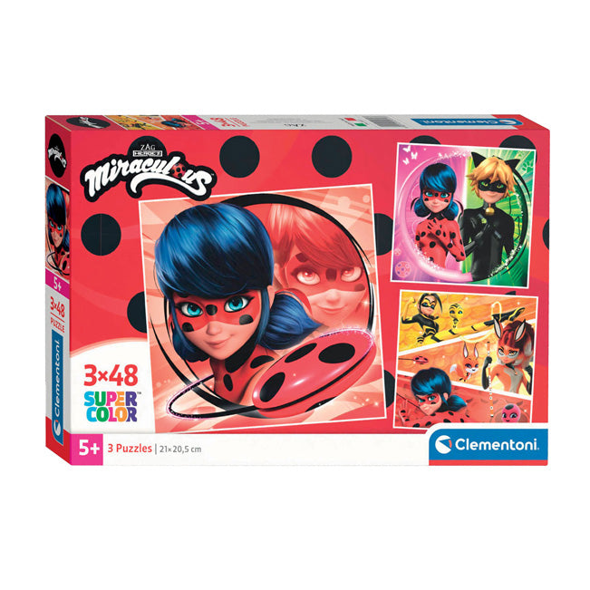 Clementoni Legpuzzel Super Color Vierkant Wonderbaarlijk, 3x48st.