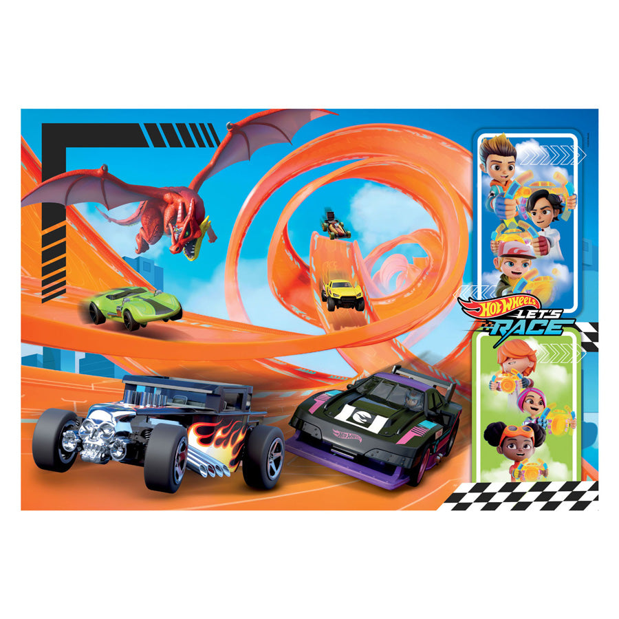 Clementoni legpuzzel superkleur hot wheels, 104st.