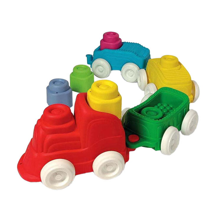 Clementoni baby - clemmy sensorische trein met zachte blokken, 12dlg.