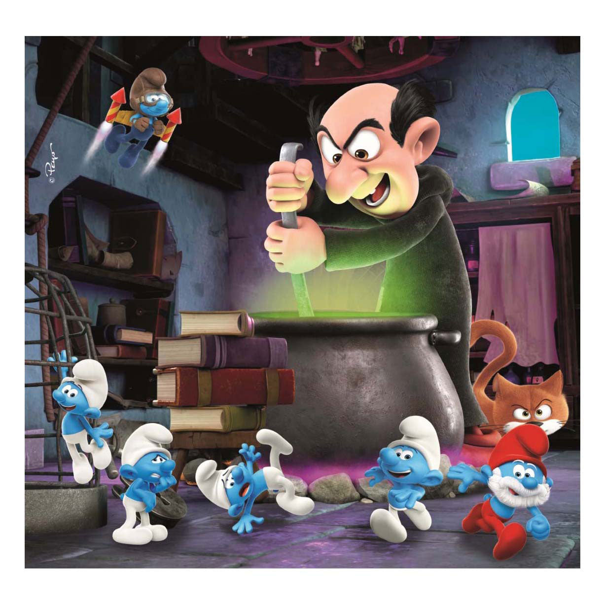 Clementoni legpuzzel square smurfs, 3x48st.