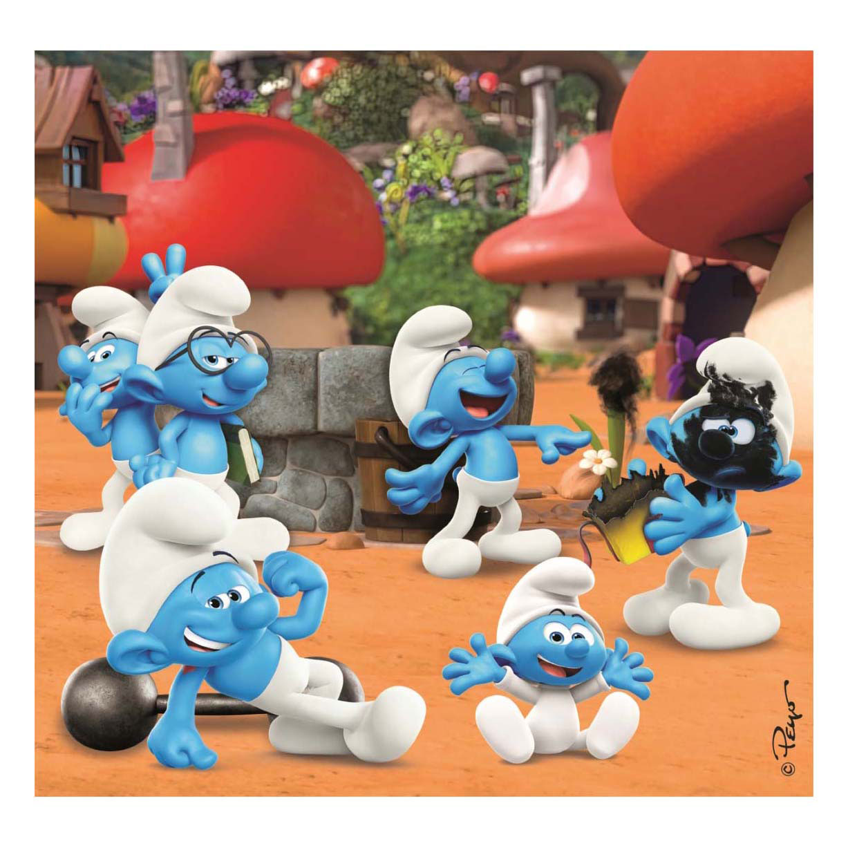 Clementoni legpuzzel square smurfs, 3x48st.