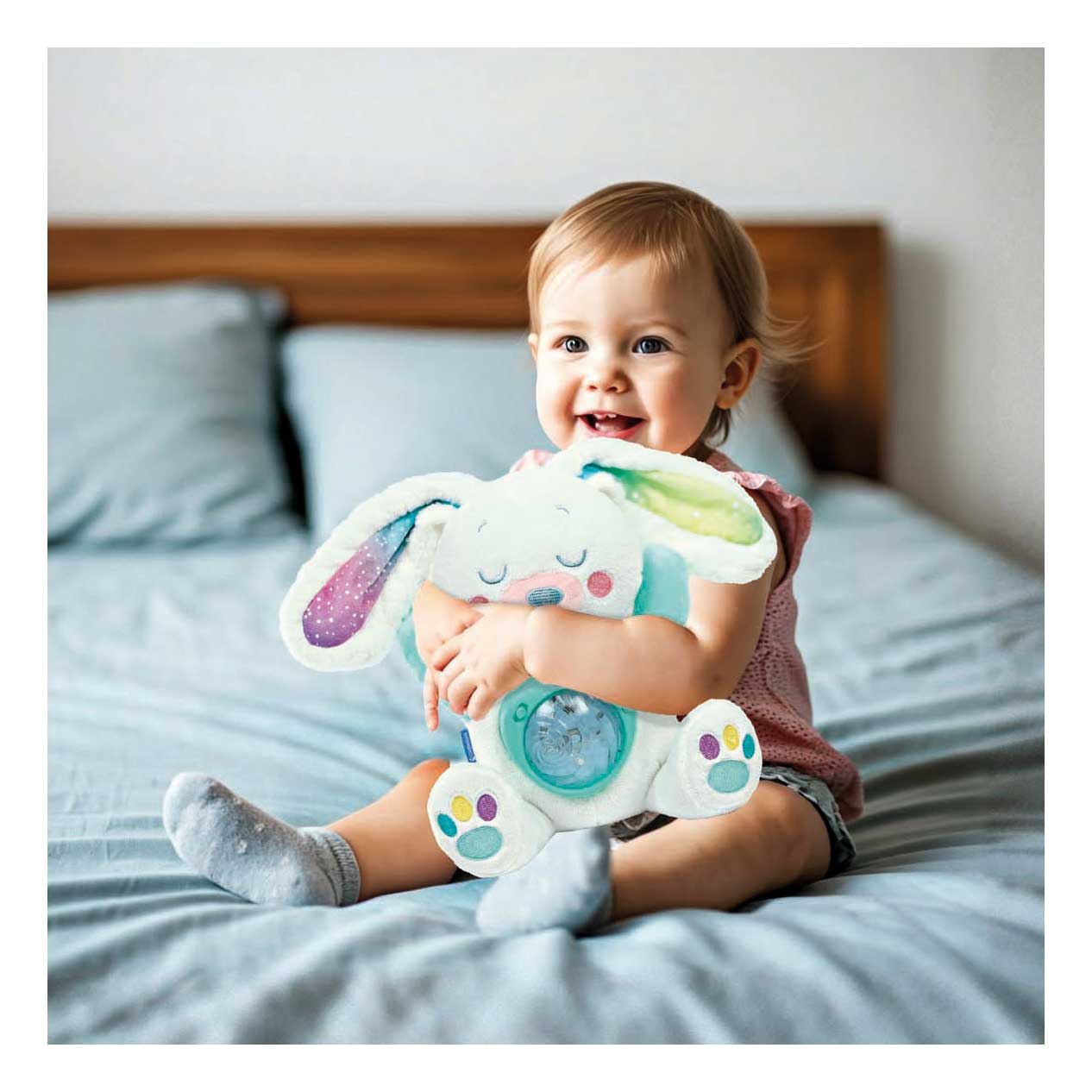 Clementoni - baby speelgoed - knuffel met noorderlicht projector - vanaf 0 maanden