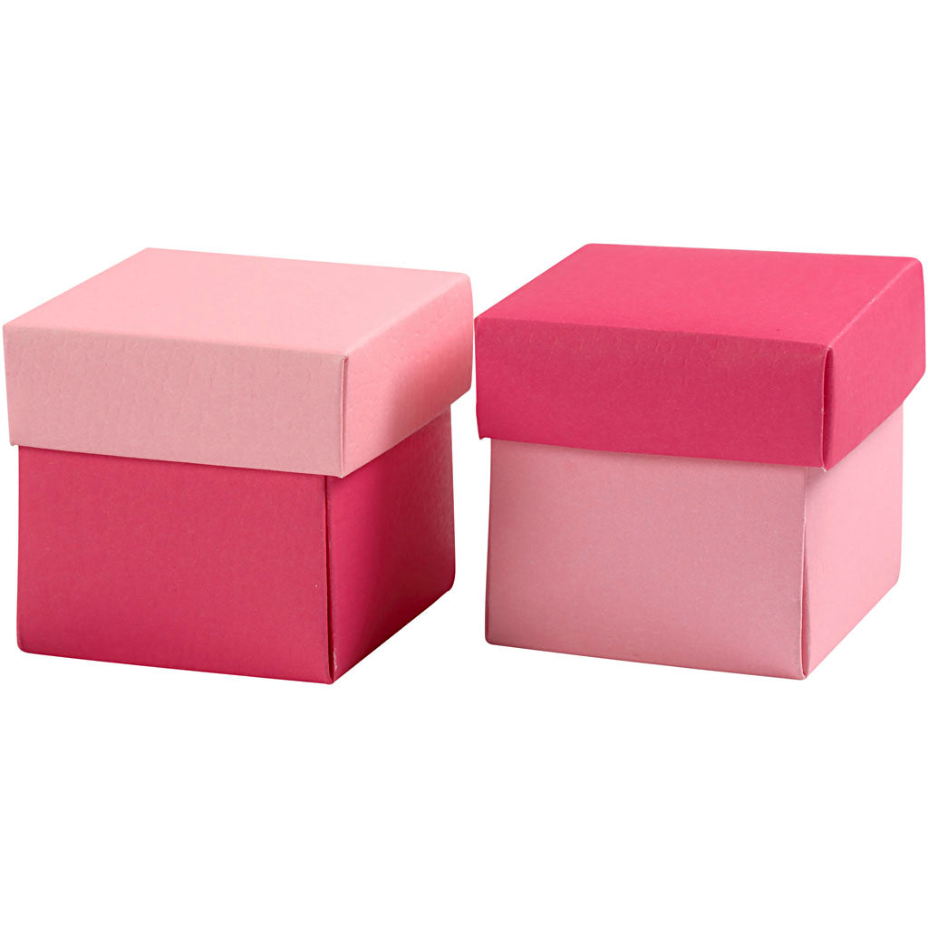 Vouwdoos, afm 5,5x5,5 cm, 250 gr, roze, 10 stuk 1 doos