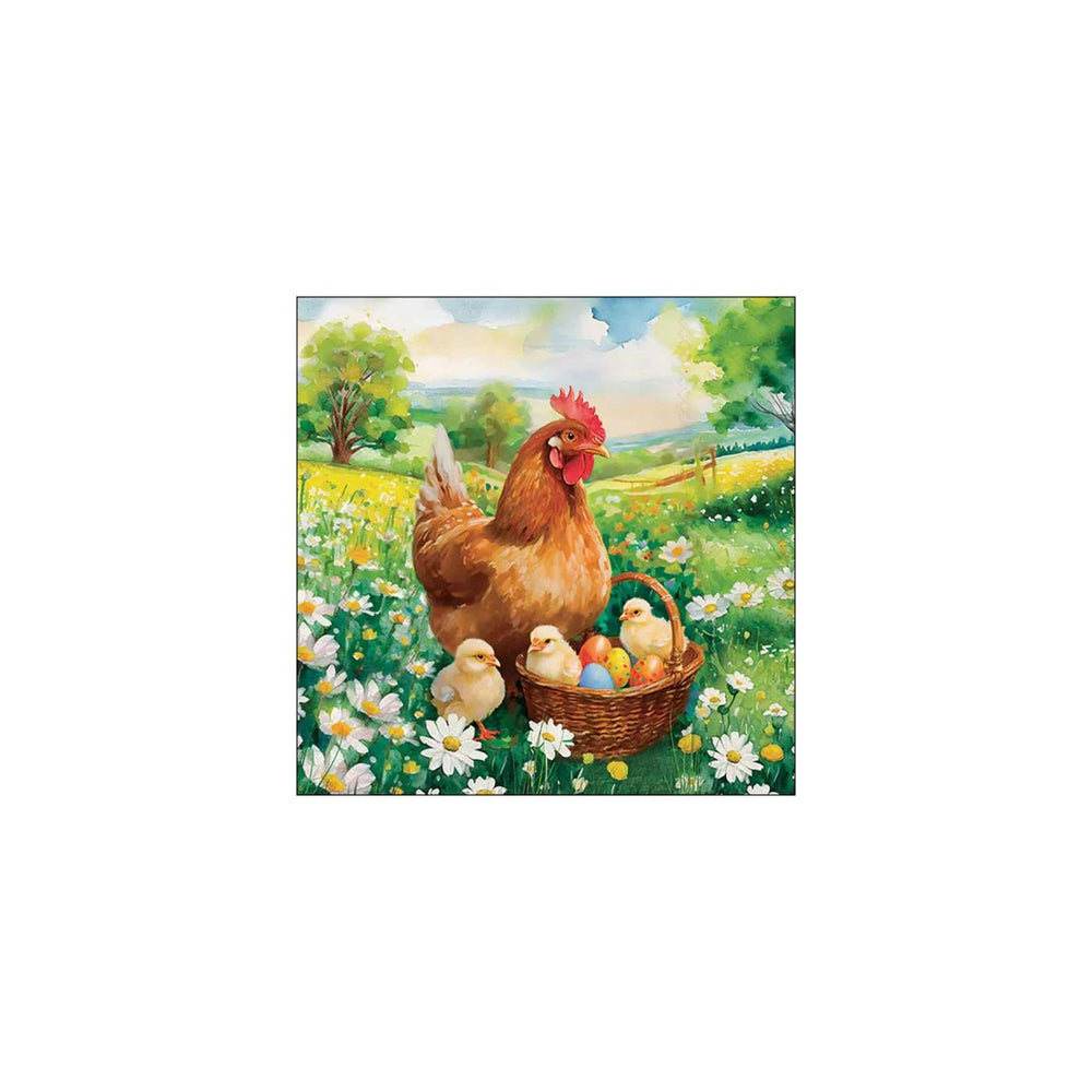 Ambiente servetten 33cm easter chicks in meadow