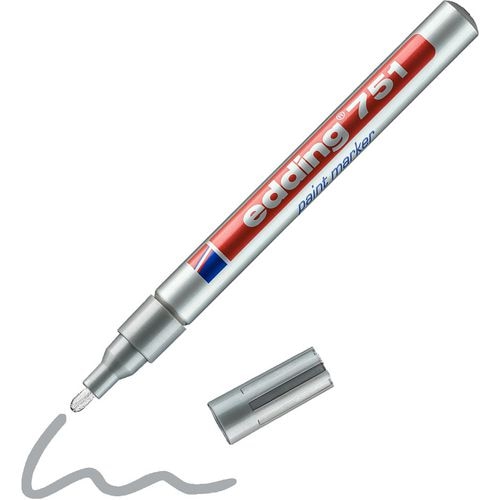 Edding lakmarker 751 4-751054 1-2mm zilver ronde punt
