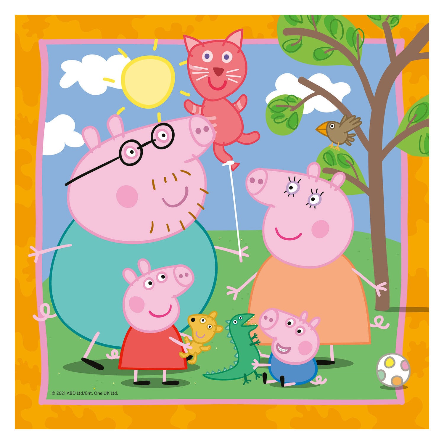 Ravensburger familie en vrienden van peppa pig legpuzzel, 3x49st.