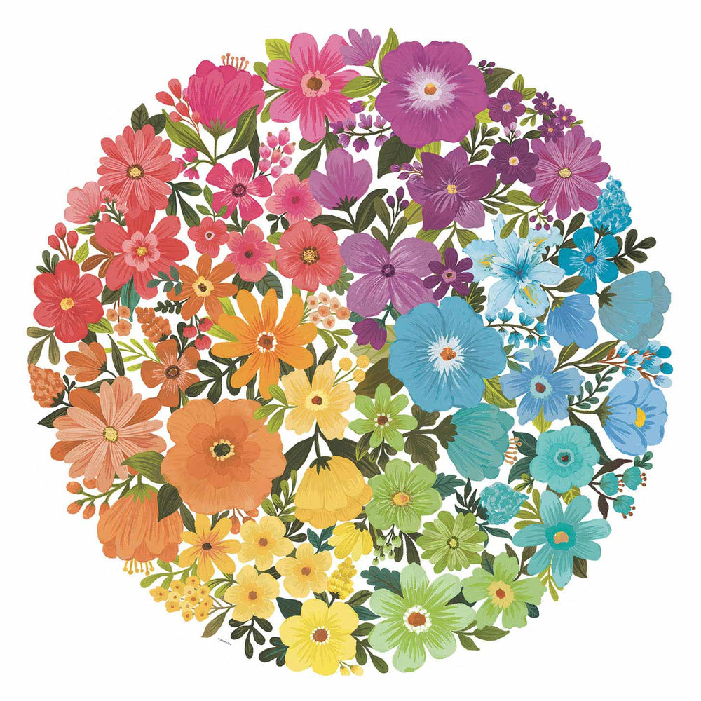 Ravensburger Round Puzzle Circle of Colors Flowers - Jigsaw Puzzle - 500 Pieces