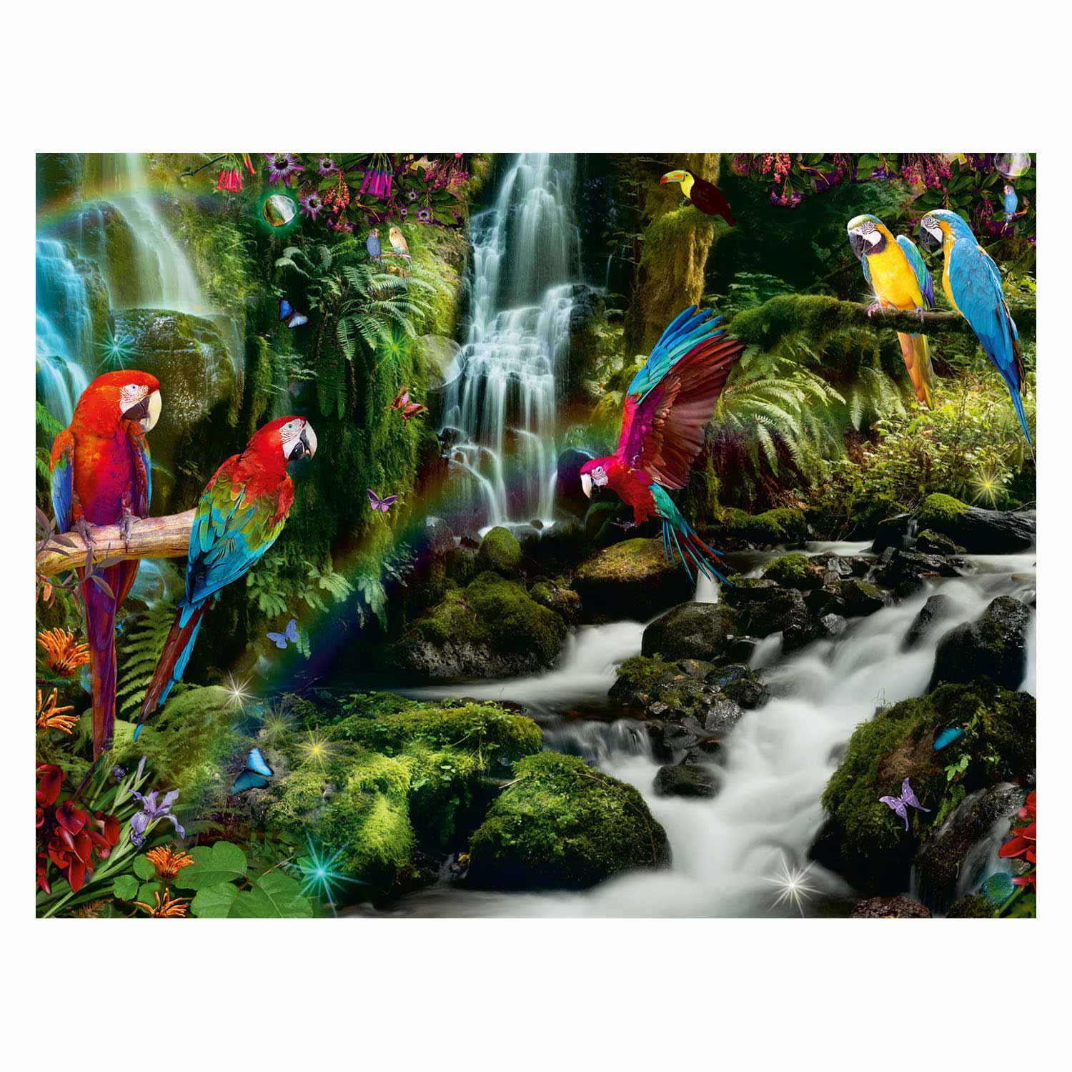 Ravensburger bonte papegaaien in de jungle legpuzzel, 2000st.