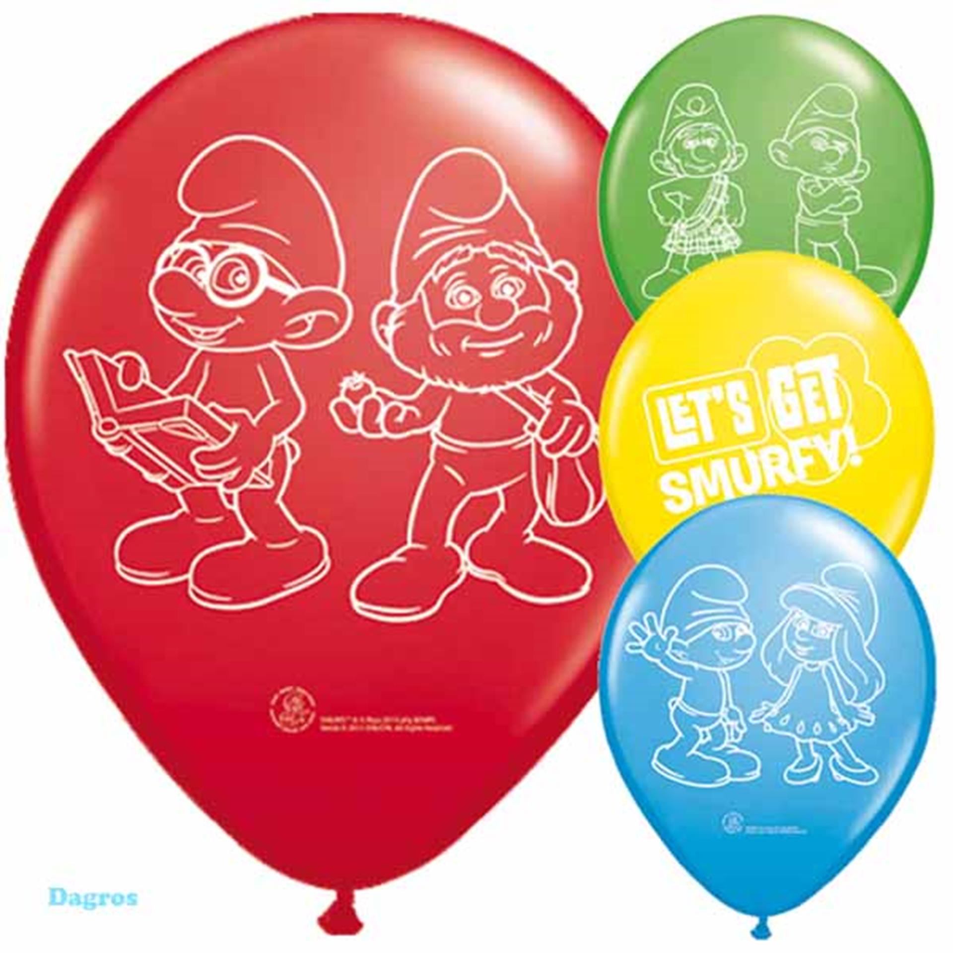 Smurfen ballonnen zak a 8st