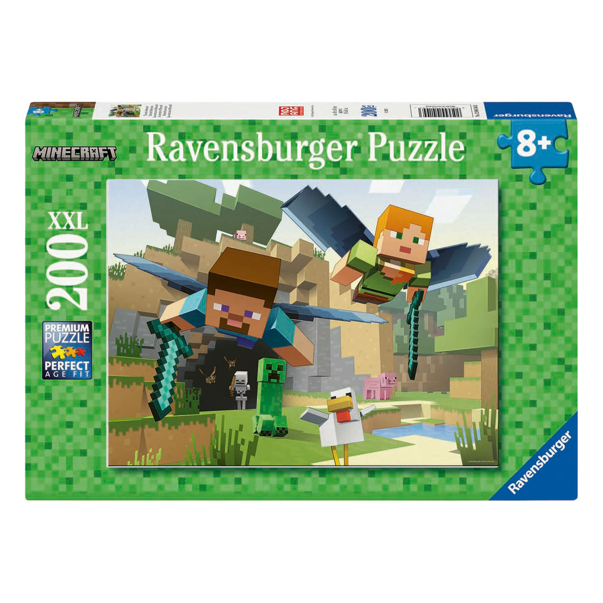 Ravensburger puzzel minecraft avontuur 200 xxl stukjes kinderen.