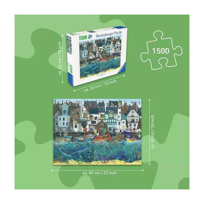 Ravensburger legpuzzel haven van wonderen - een bruisende fantasiehaven - 1500st.