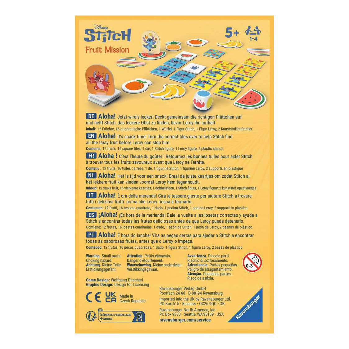 Ravensburger – disney stitch: fruit mission – kinderspel – vanaf 5 jaar
