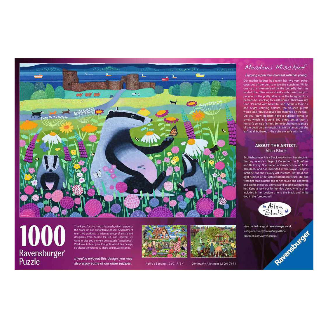Ravensburger legpuzzel meadow mischief - 1000st.