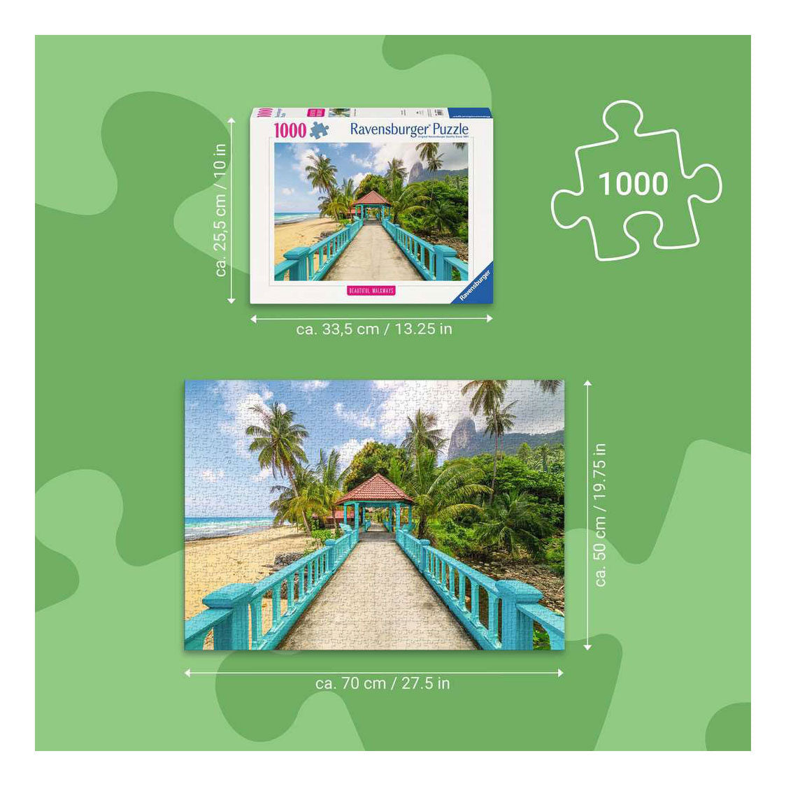 Ravensburger – kleurrijke brug in maleisië – legpuzzel – 1000 stukjes