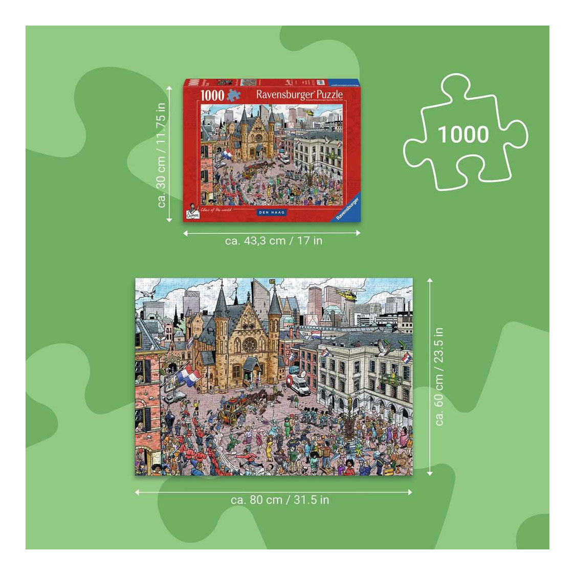 Ravensburger – cities of the world: den haag – legpuzzel – 1000 stukjes