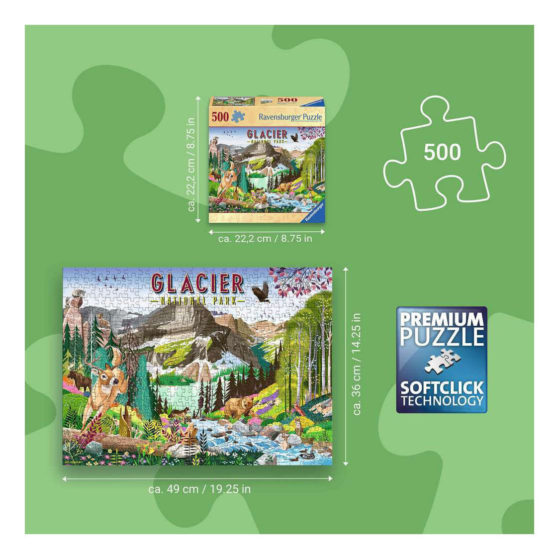 Ravensburger legpuzzel glacier national park - 500st.