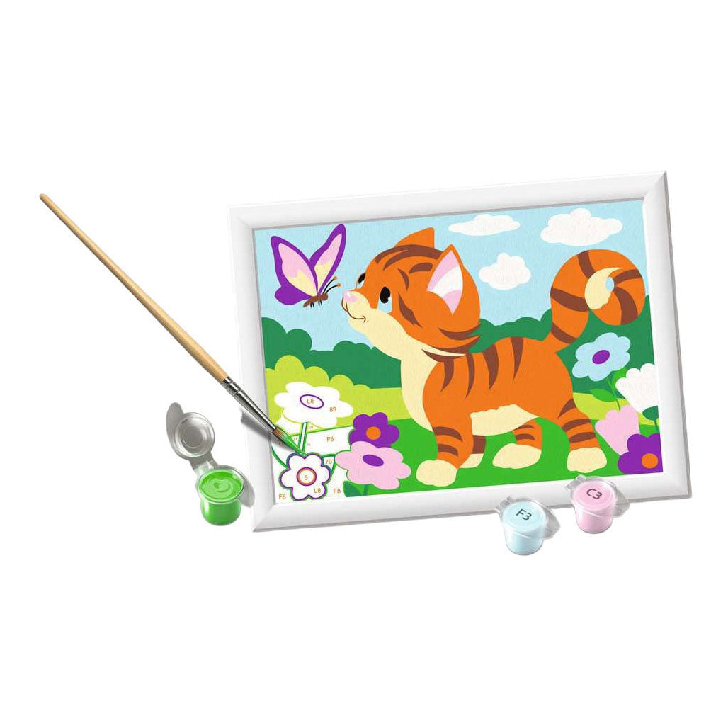 Ravensburger creart schilderen op nummer - kat met vlinder