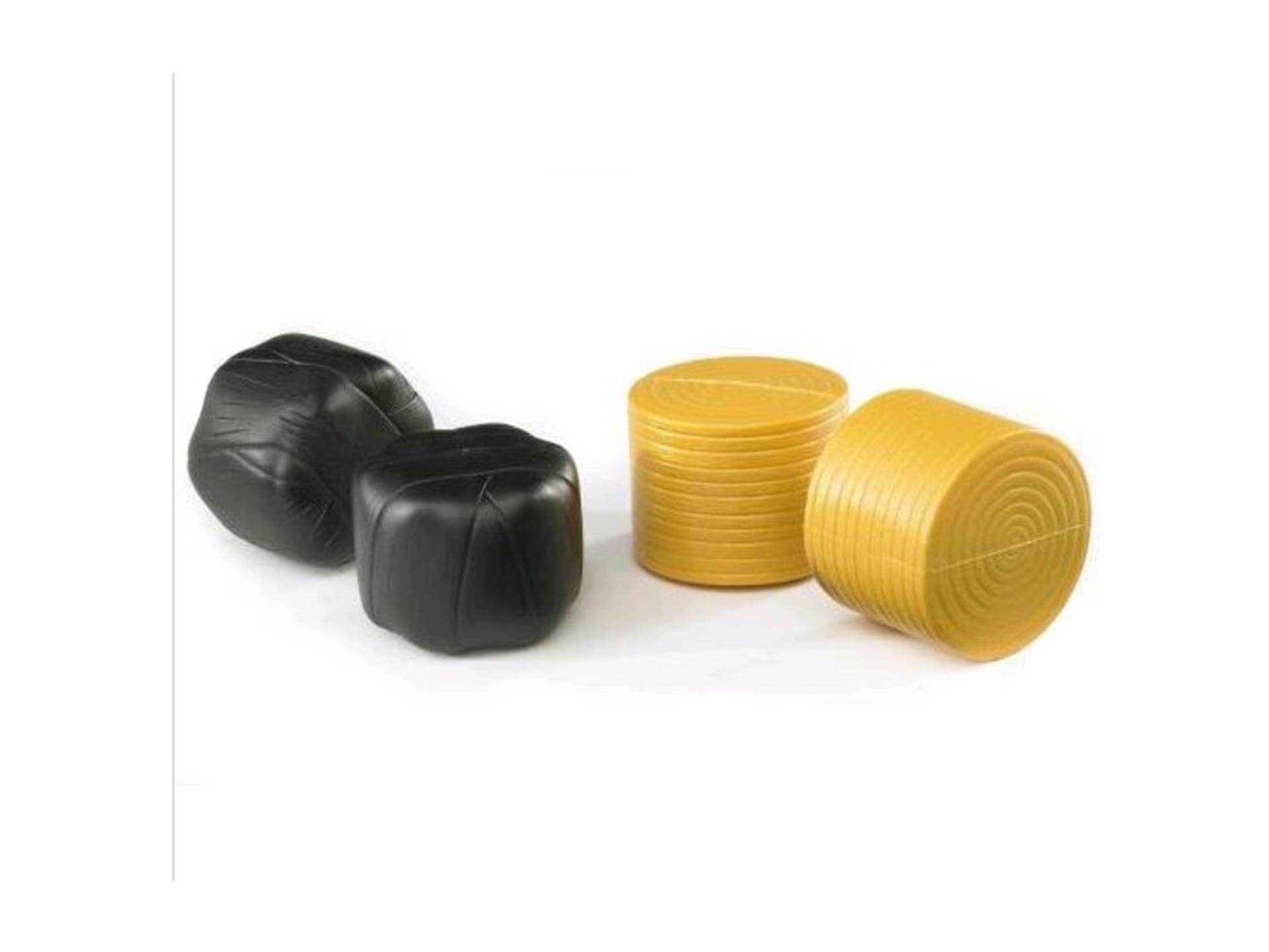 Bruder 4 ronde hooibalen 2xzwart 2x oker