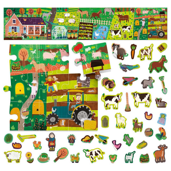 Headu Farm Puzzle with Reusable Stickers