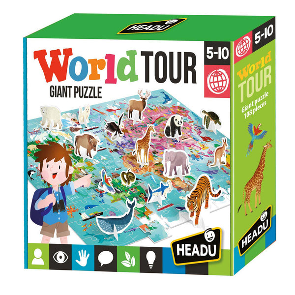 Headu World Puzzle with 3D Elements, 108 pcs.