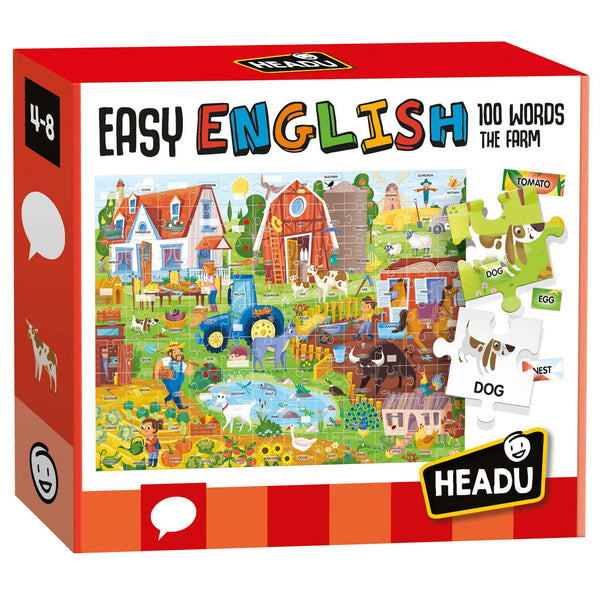 Headu Easy English 100 Words Farm, 108 pc. (EN)