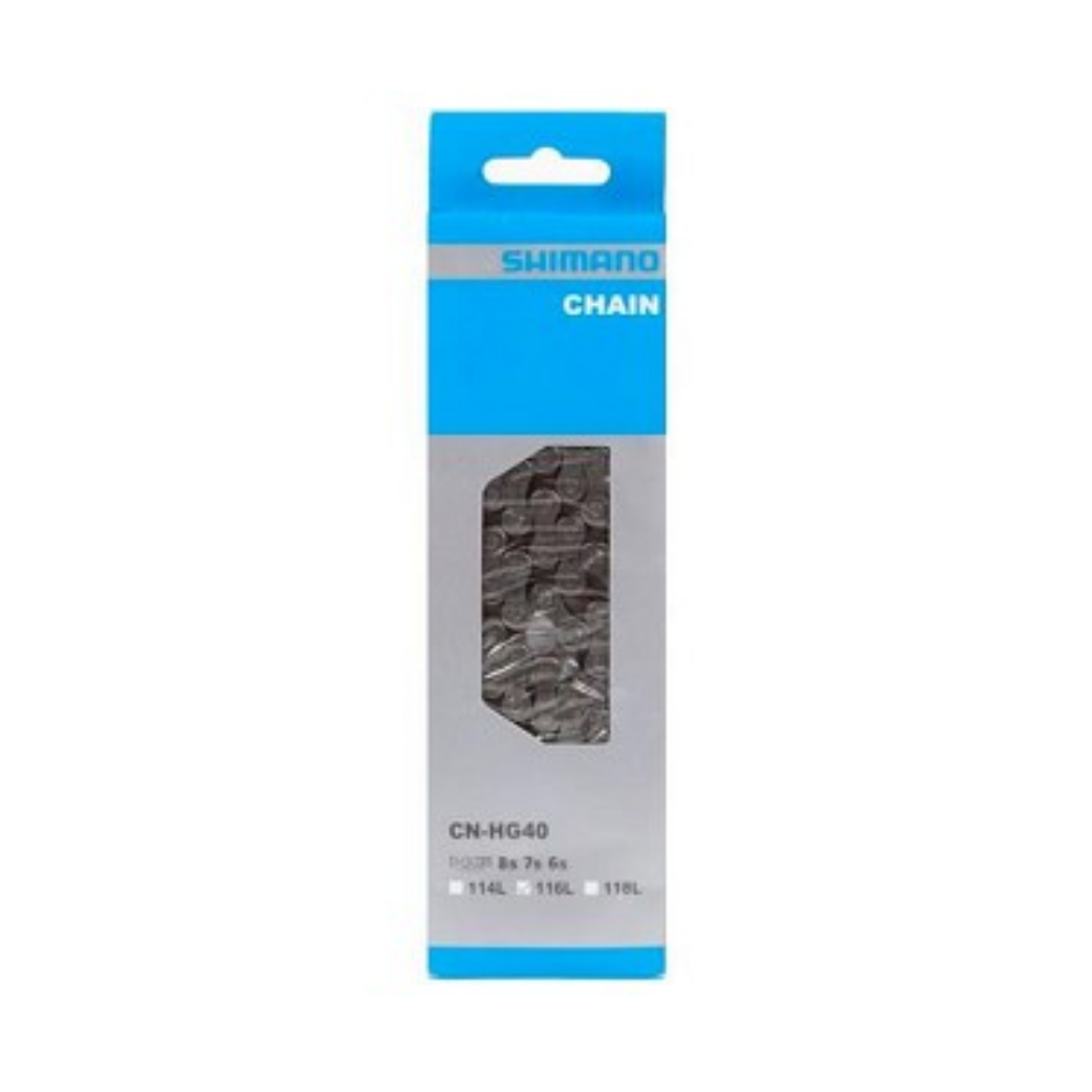 Chaîne Shimano étroite 116 maillons HG40 6 7 8 Vitesses Maillon rapide CN-HG40 Alivio