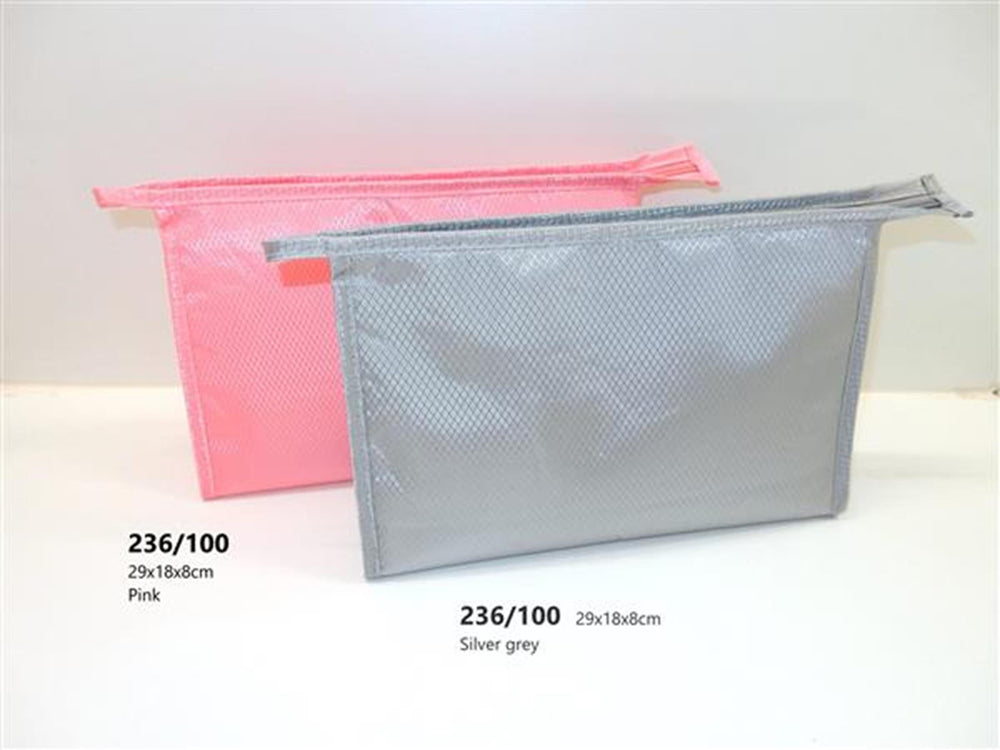 Toilettas roze of zilver 29x19x8cm