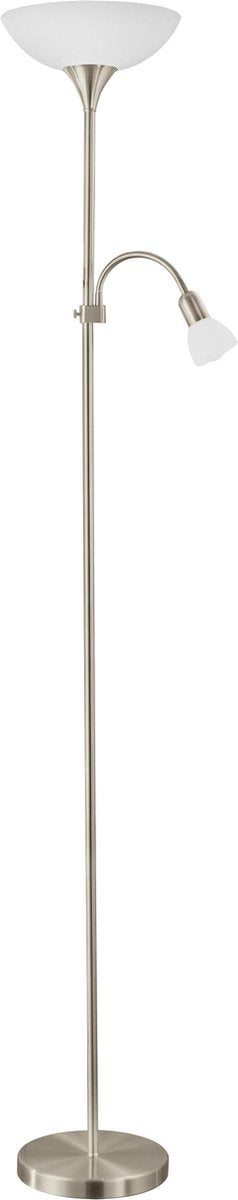 Eglo up 2 vloerlamp - e27 e14 - 176,5 cm - rvs wit