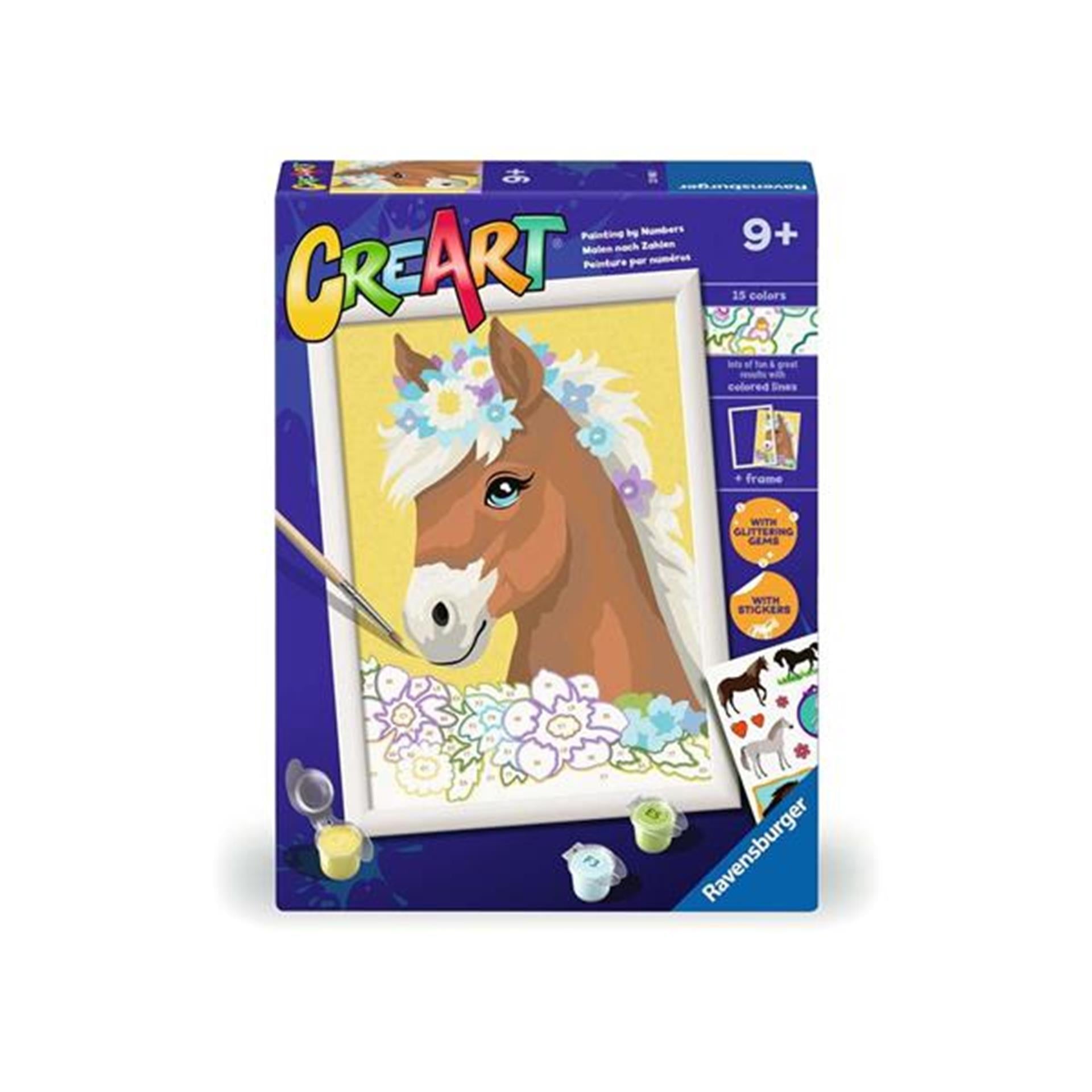 Ravensburger creart schilderen op nummer - paard met bloemen