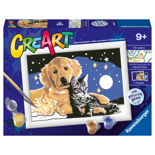 Ravensburger Creart Paint by Numbers Dog and Cat Glitter
