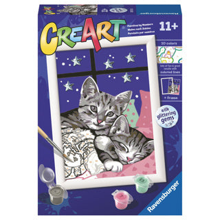 Ravensburger creart schilderen op nummer slapende poezen glitter