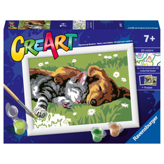 Ravensburger creart sleeping cats and dogs - schilderen op nummer voor kinderen