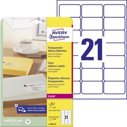 Adresetiketten avery l7560 63,5x38,1mm transparant