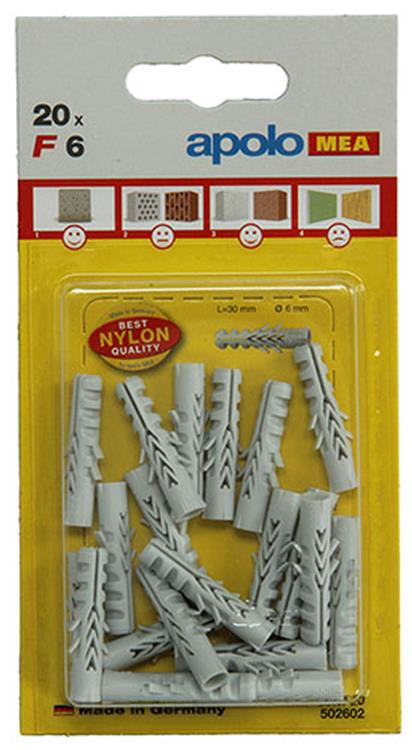 Celo 1015362 - 20 nylon pluggen f 502602 6 mm | 5 stuks