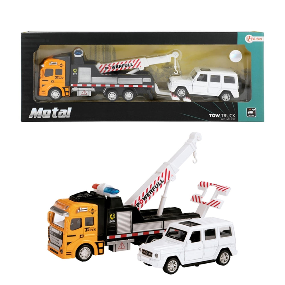 Toi-toys metalen sleepwagen met auto, 2dlg.