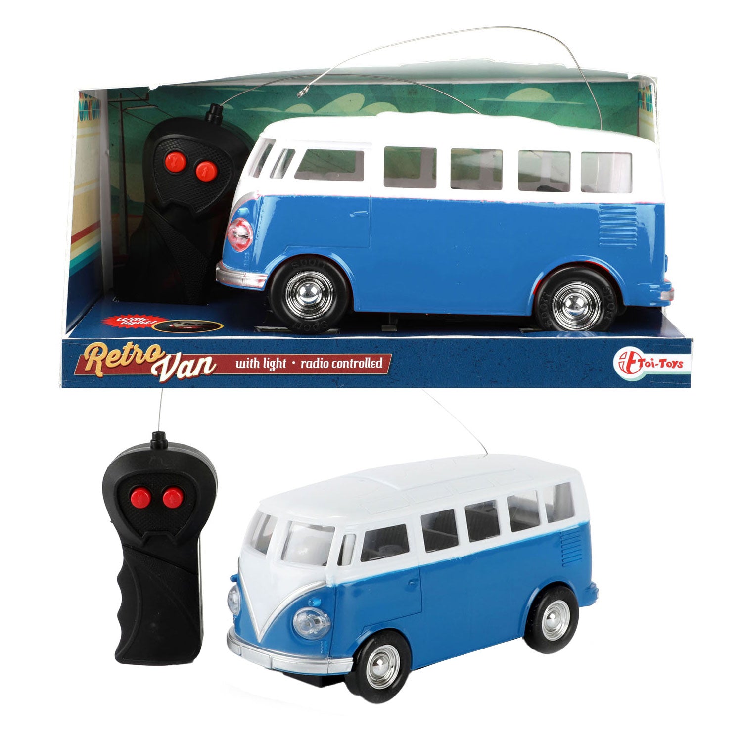 Toi-toys rc bestuurbare auto retro busje met licht