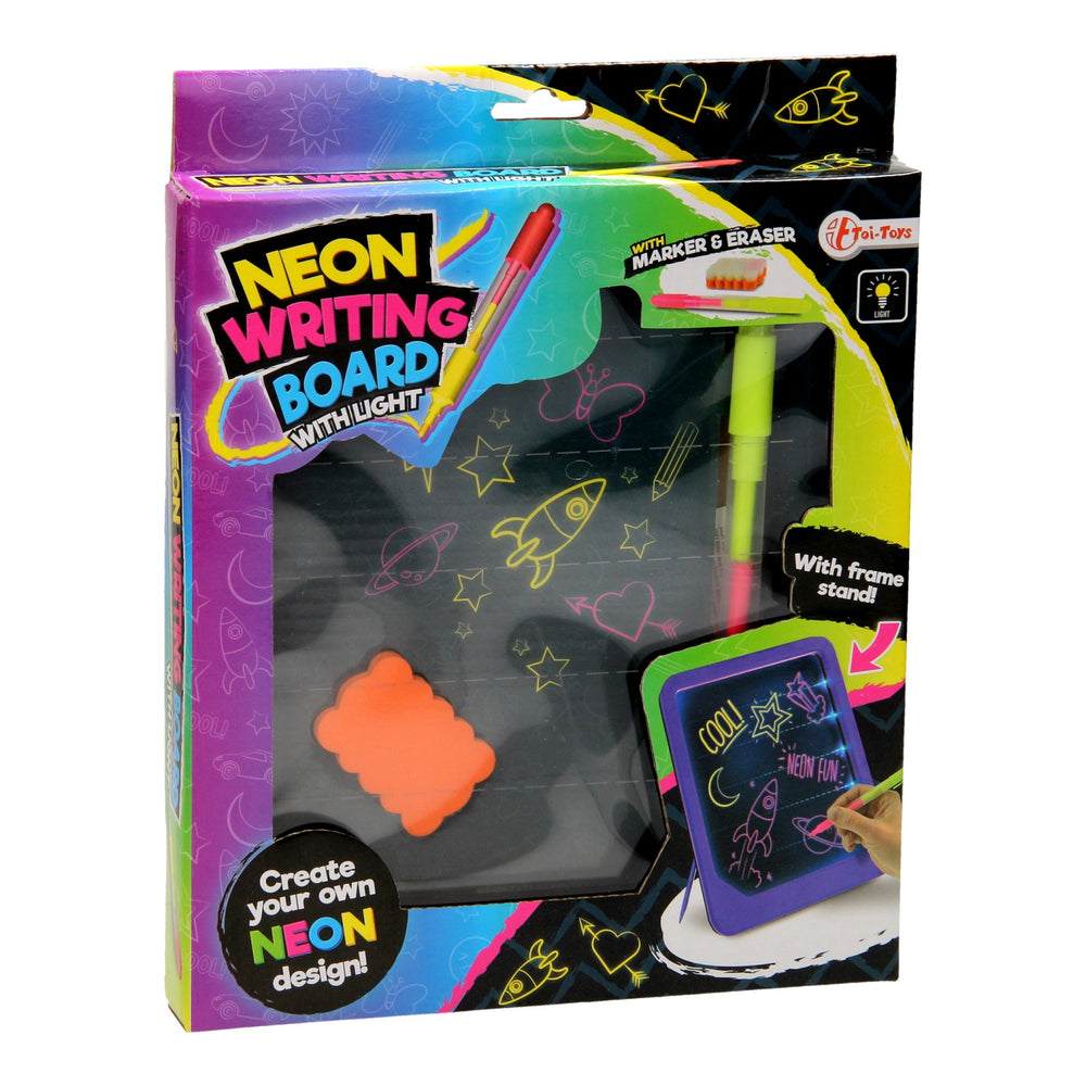 Toi-toys tekenbord neon glow met stift en spons
