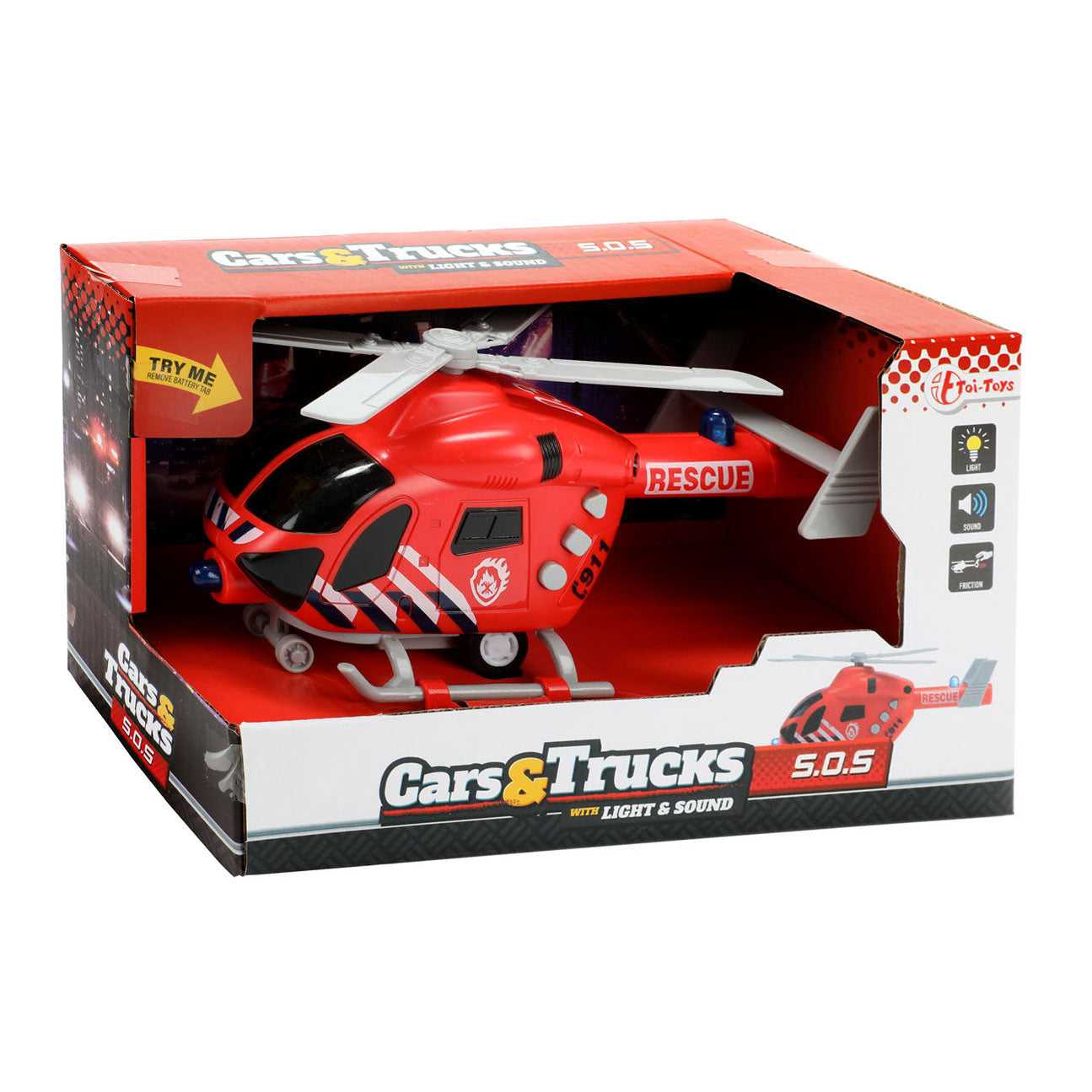 Toi-toys brandweer helikopter met licht en geluid