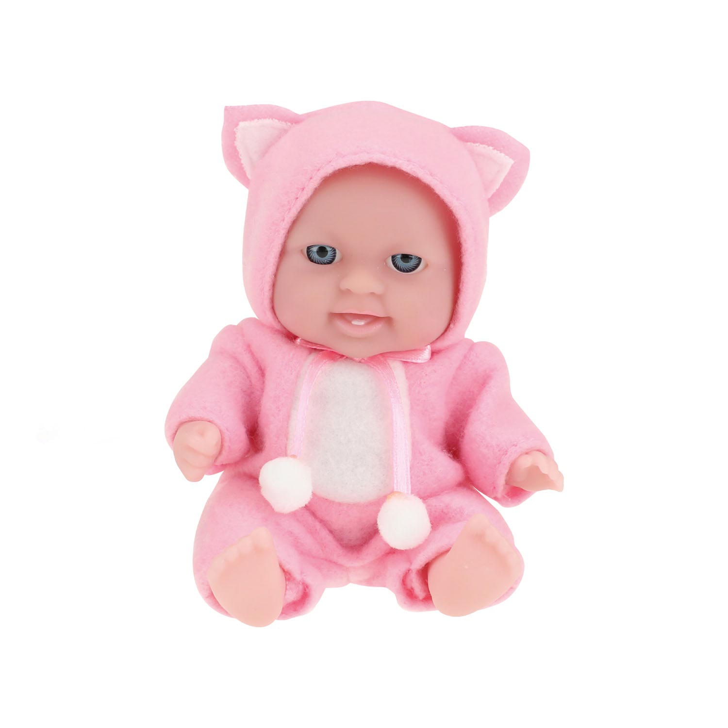 Toi-toys babypop met kledingset 14 cm lichtroze