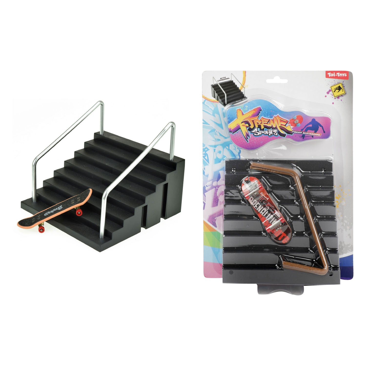 Toi-Toys Vingerskateboard met Trap, 4dlg.