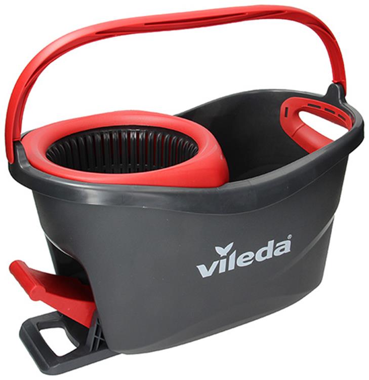 Vileda turbo mopset + 2 vervangende koppen - pedaalsysteem met 2 vervangingen - microvezelmop 2in1