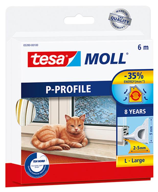 Tochtstrip tesa wit 31 mm x 168 mm x 195 mm