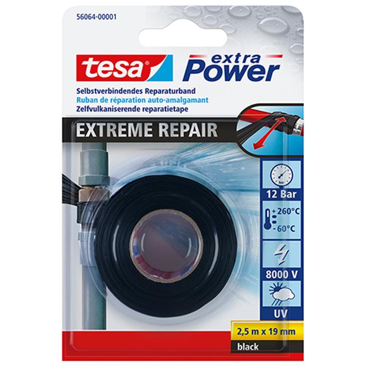 Tesa 1043012 - extrem repair tape black | 6 stuks