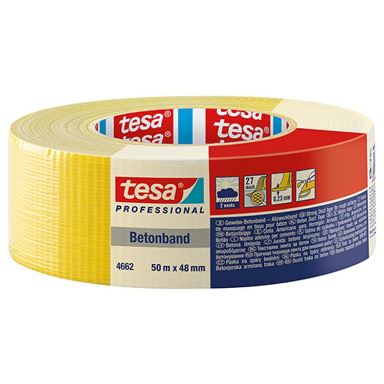 Tesa professional 1059194 - betonband geel 50m 48mm | 6 stuks