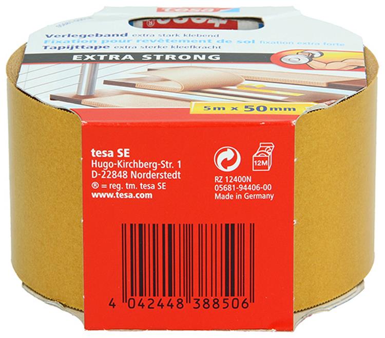 Tesa 1054487 - tapijttape extra strong 5m x 50mm | 6 stuks