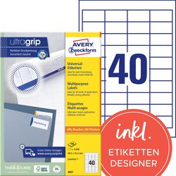 Universele etiketten avery 3657 48,5x 25,4mm