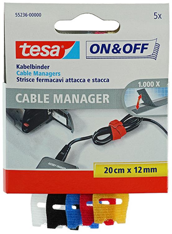 Tesa 1002956 - velc.kabelm.small veelkl.12x20 | 4 stuks