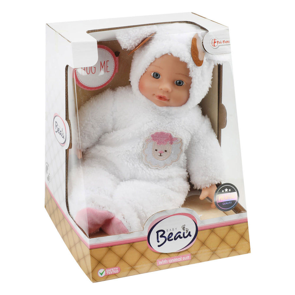 Beau-beau baby beau babypop in dierenpakje schaap
