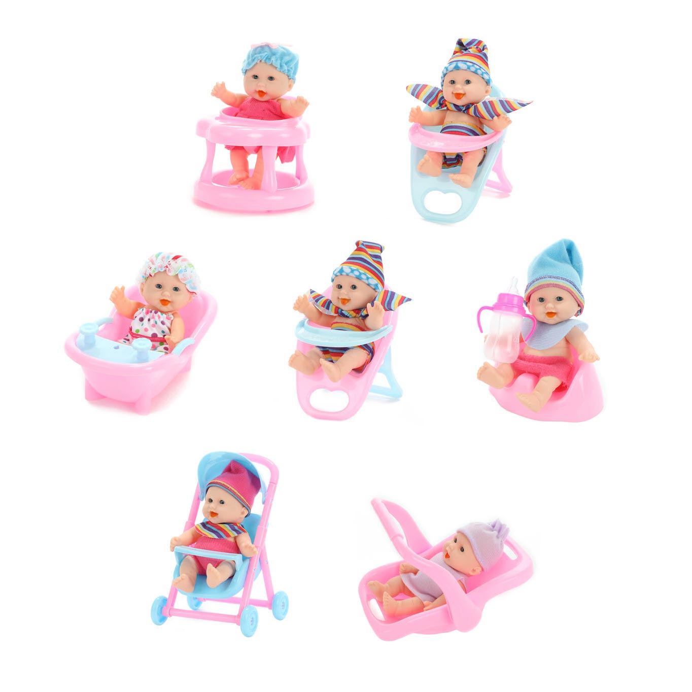 Beau baby mini babypop zittend, 12cm